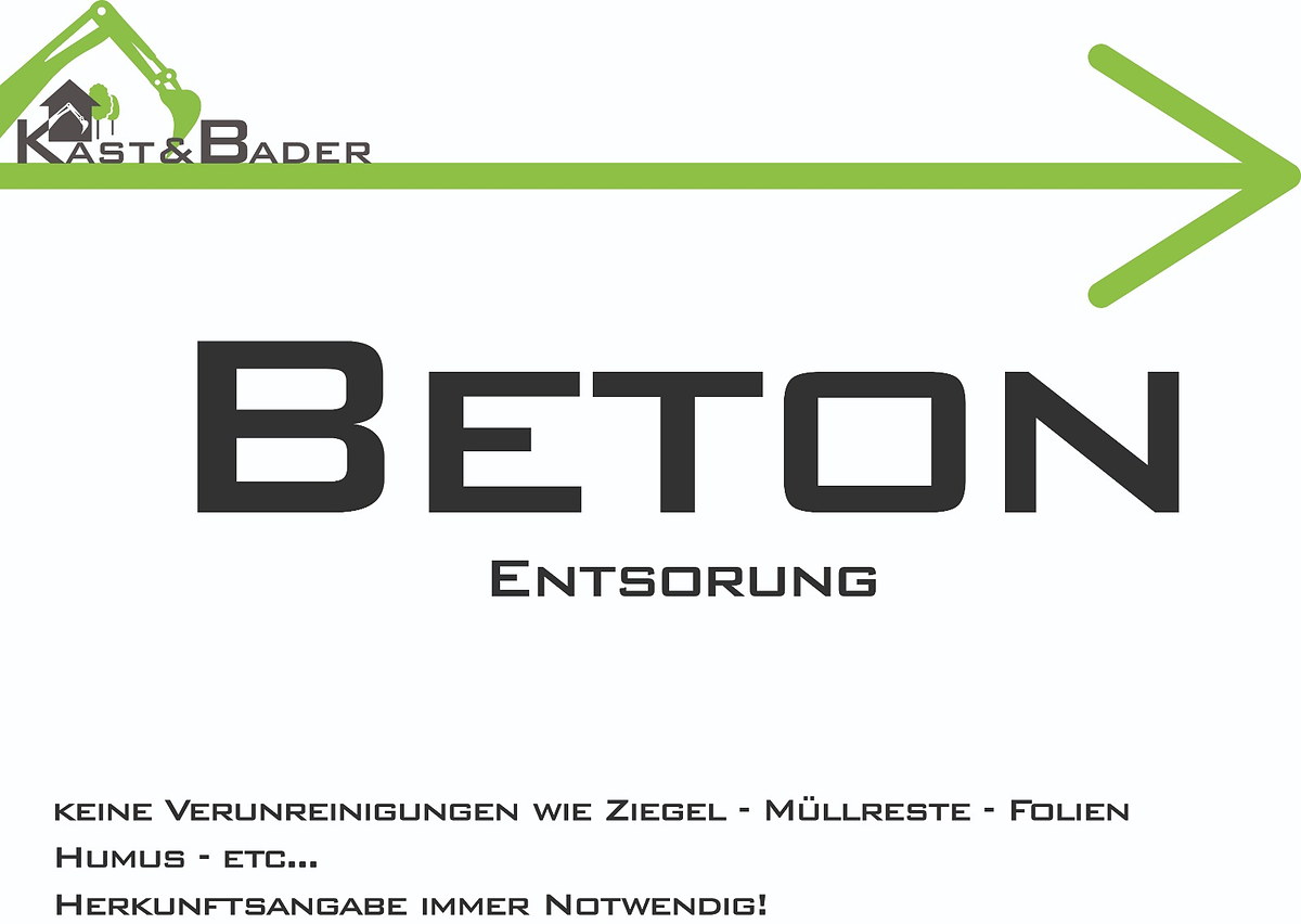 Beton sortenrein auf dem Platz in Bellenberg