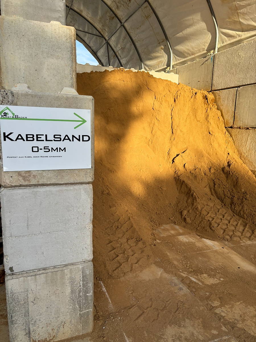 Kabelsand 0-5 mm auf dem Lagerplatz Bellenberg