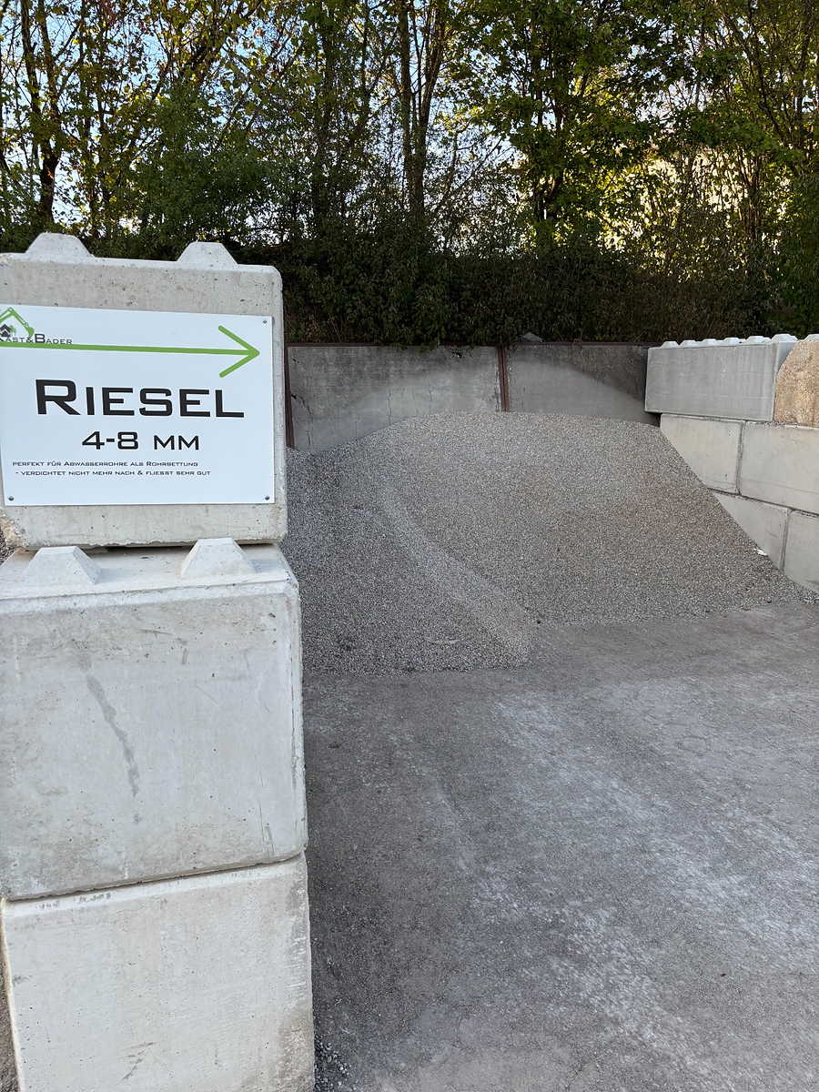 Riesel 4-8 mm auf dem Lagerplatz Bellenberg